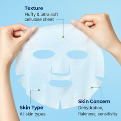 Torriden DIVE IN Hyaluronic Acid Facial Mask (10 sheets) | Extra Moisturizing Care | Hyaluronic Acid, Panthenol, Allantoin | Korean Face Mask