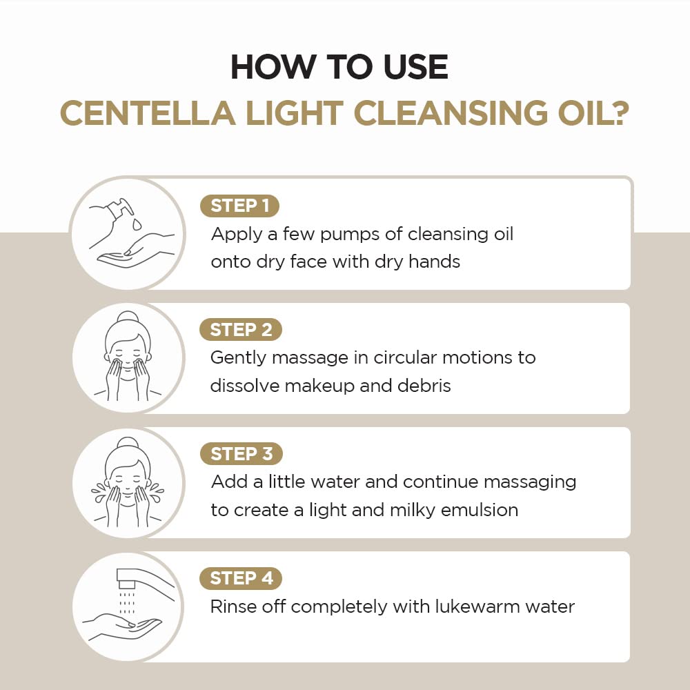 SKIN1004 Madagascar Centella Light Cleansing Oil 6.76 fl.oz, 200ml | Gentle Oil Cleanser for Face, Korean Facial Cleanser, Double Cleansing