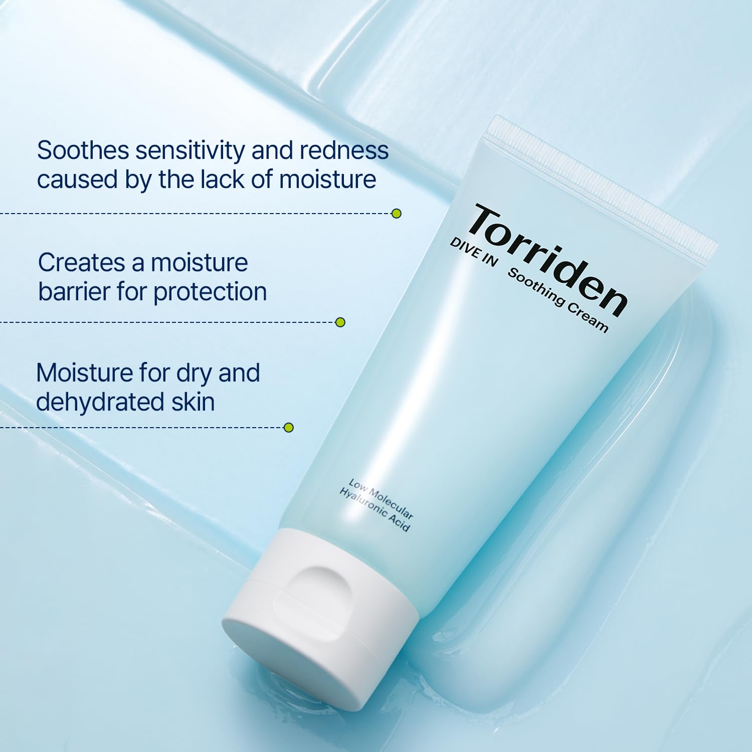 Torriden DIVE IN Hyaluronic Acid Soothing Cream 100ml (3.38 fl. oz) | Revitalizing Facial Moisturizer for Sensitive and Dry Skin | Hyaluronic Acid, Panthenol, Allantoin
