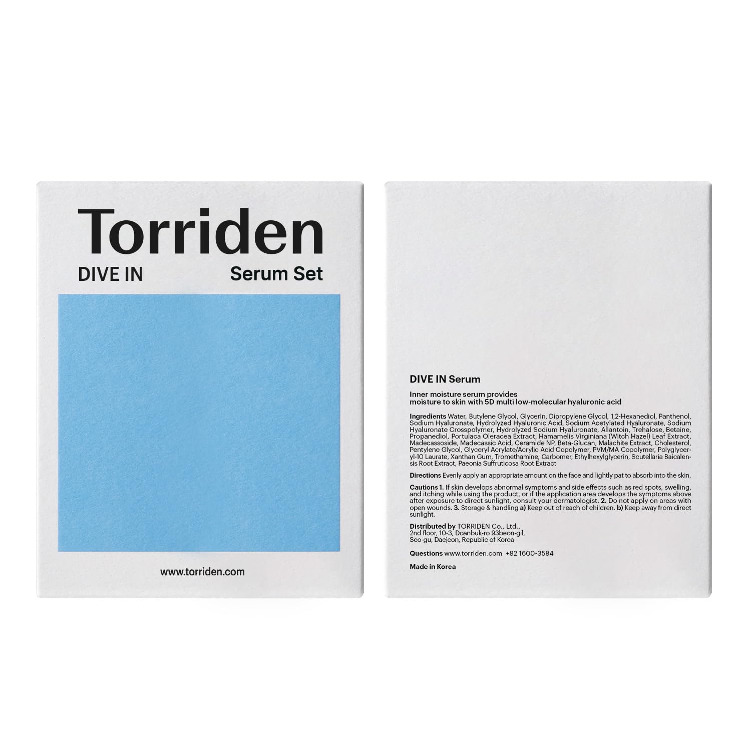 Torriden DIVE IN Hyaluronic Acid Serum 50ml (1.69 fl.oz.) | Deep Hydration to Get Glow Skin | Hyaluronic Acid, Panthenol, Allantoin | Korean Facial Serum