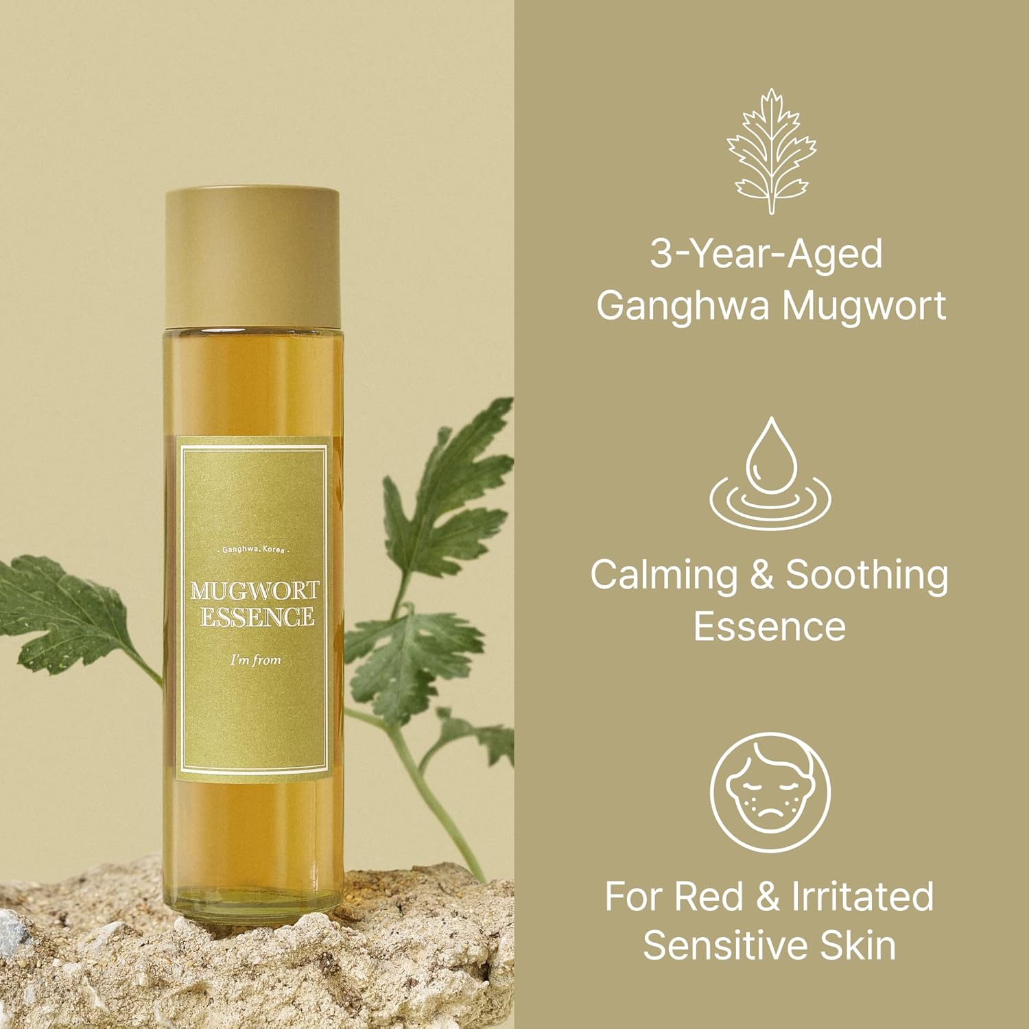 I'm From Mugwort Essence | Vegan Extract - Soothe Sensitive and Irritated Skin, Redness Relief, Refreshing, Korean Hydrating Toner | 5.4 Fl Oz, All Skin Types, PETA Approved