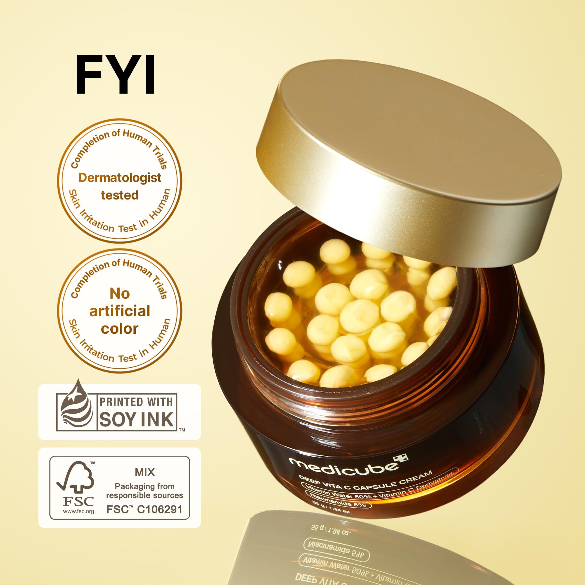 medicube Deep Vitamin C Golden Capsule Face Moisturizer, 1.94 oz