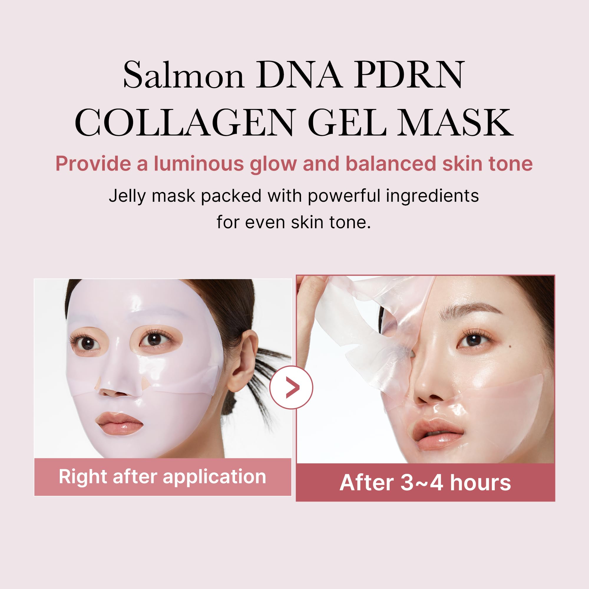 medicube Salmon DNA PDRN pink collagen jelly gel mask, 28g, 4ea