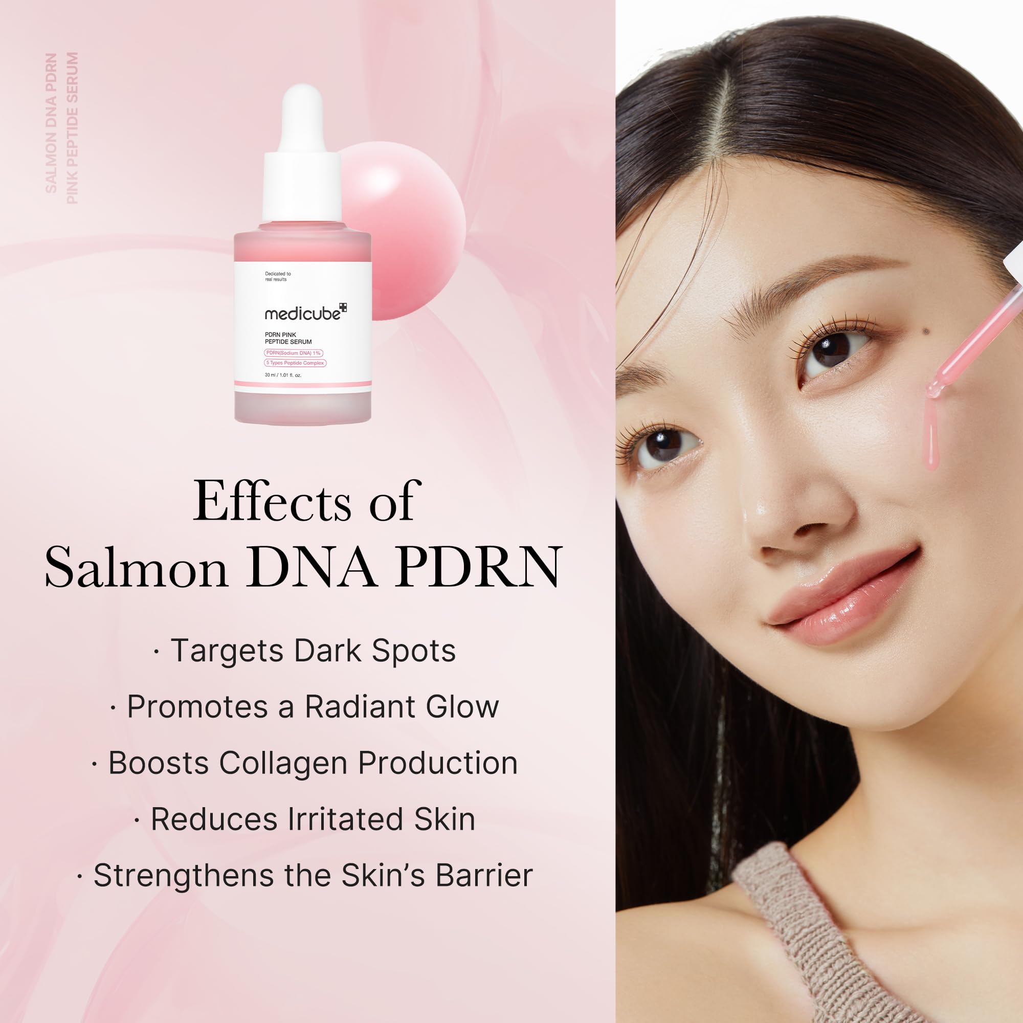 medicube Salmon DNA PDRN Pink Peptide Serum, 1.01 fl.oz