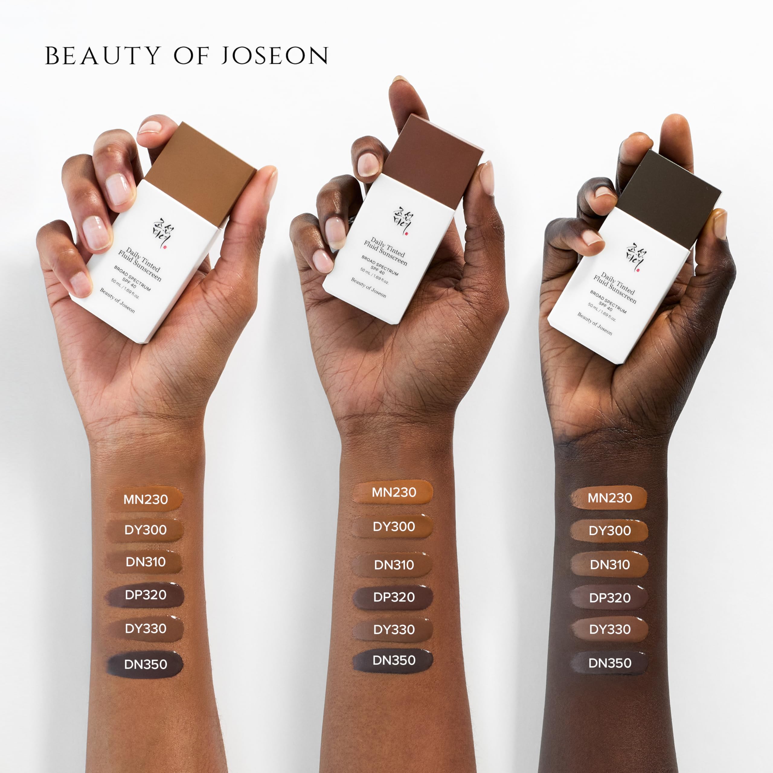 Beauty of Joseon Daily Tinted Fluid Sunscreen 12 Shades for Face Moisturizing Broad Spectrum SPF 40 Korean Skincare 50ml, 1.69 fl.oz #LN110