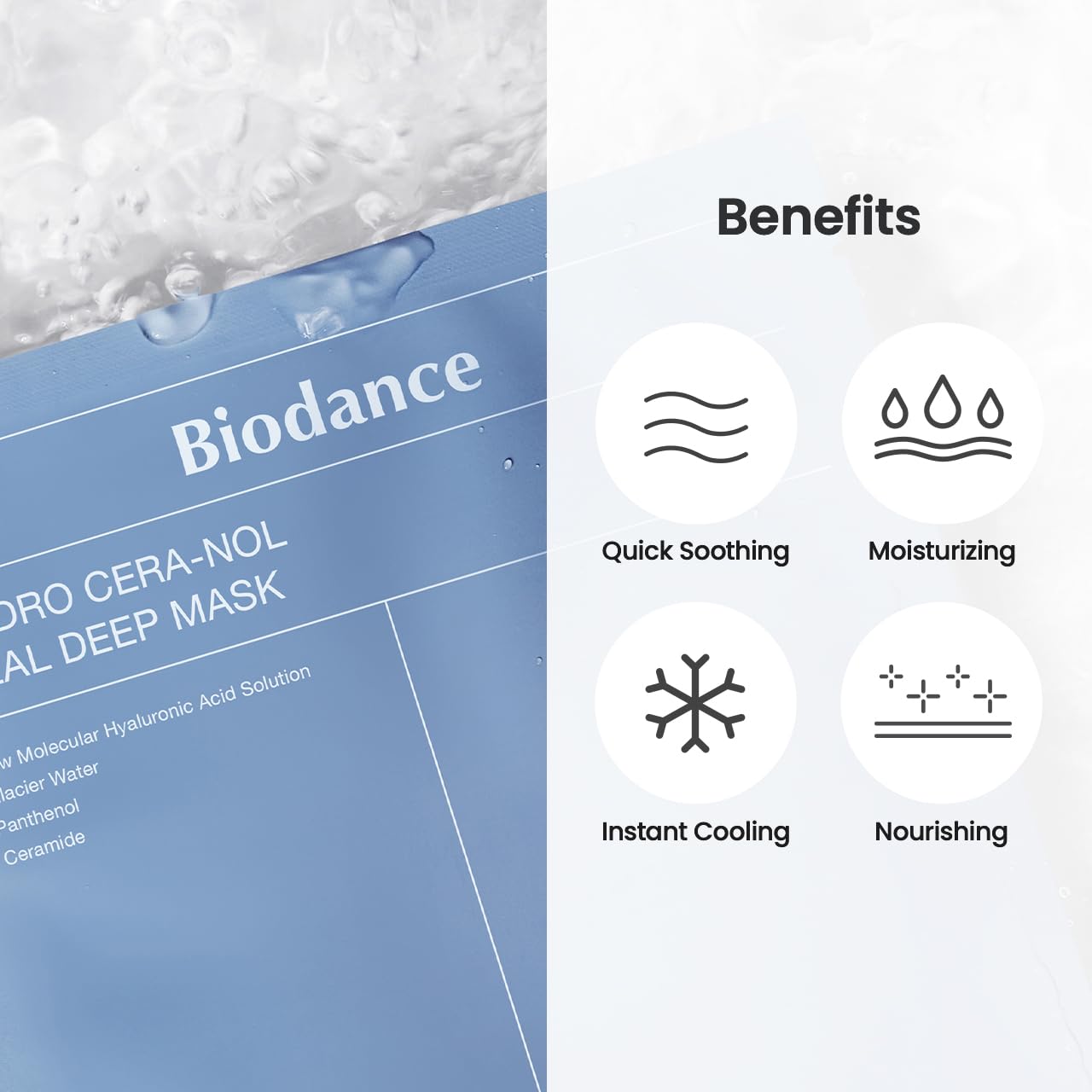 BIODANCE Hydro Cera-nol Real Deep Mask, 1.19oz (34g) x 4 Pack